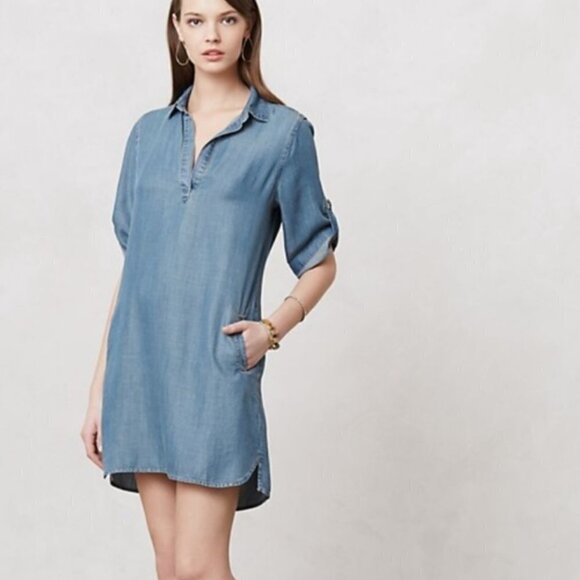 Cloth & Stone Chambray Shirt Dress - Picture 1 of 7